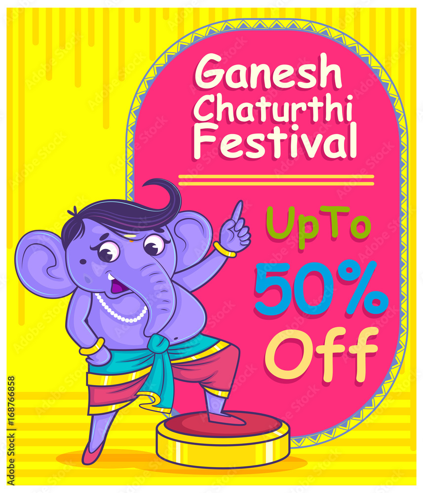 Fototapeta premium illustration of Lord Ganpati background for Ganesh Chaturthi 