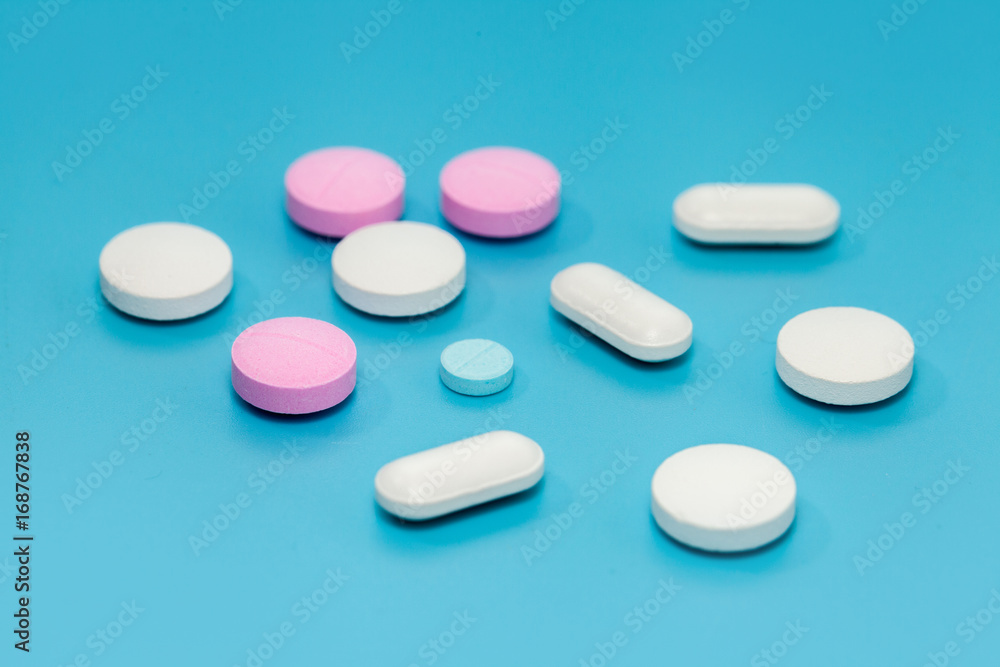 pill on blue background pill on blue background