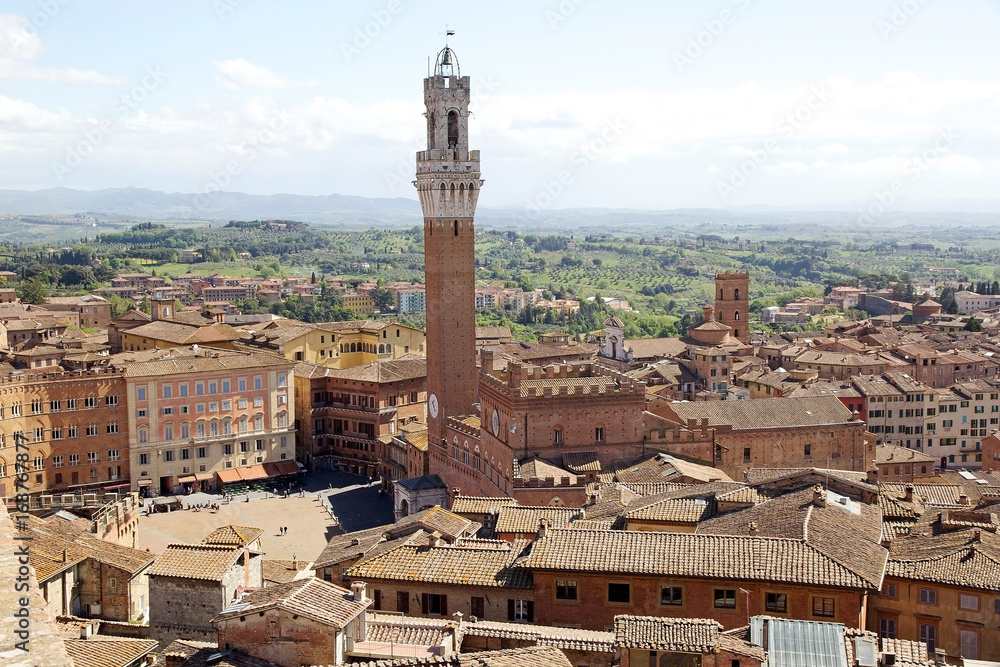View of historic  city of Siena, Tuscany, Italy