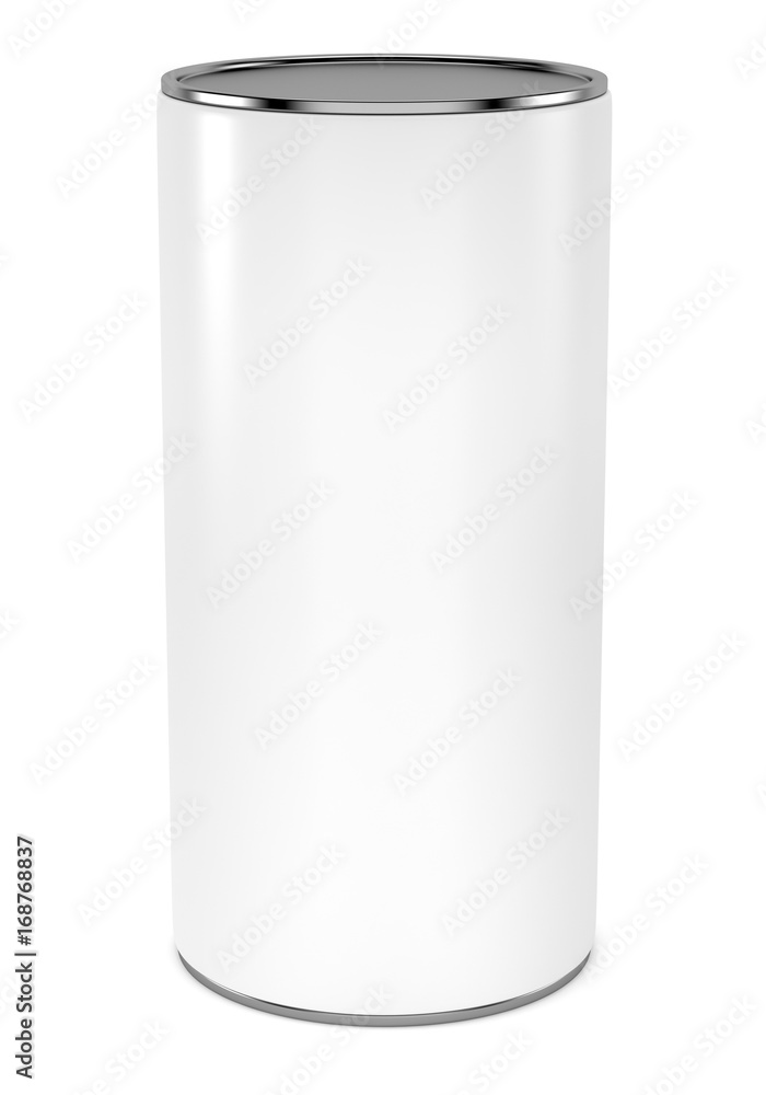 Blank cylindrical package with metal cap mockup template Blank cylindrical package with metal cap mockup template