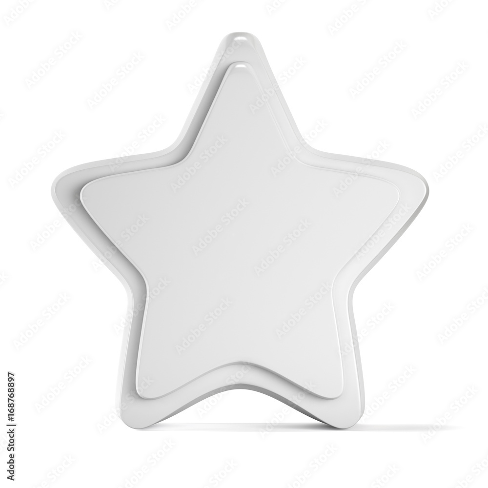 Blank empty star mockup template isolated on white background. 3d rendering Blank empty star mockup template isolated on white background. 3d rendering