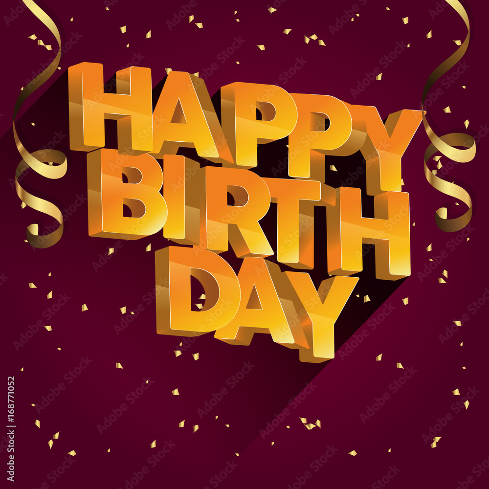 Happy birthday vector greeting card design for invitations and celebration