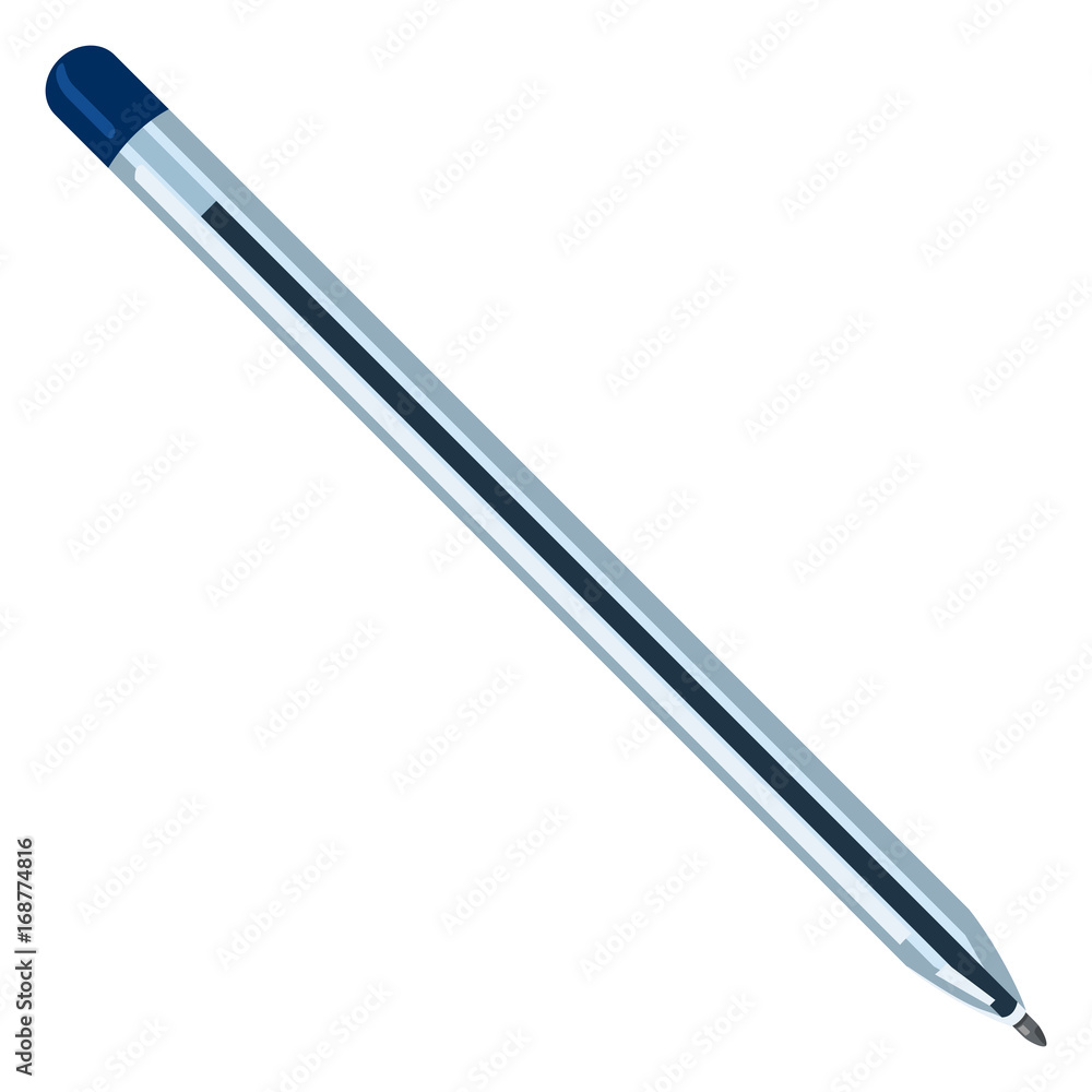 Vector Single Blue Ball-point Pen Vector Single Blue Ball-point Pen
