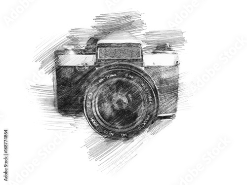 hand drawn photo camera