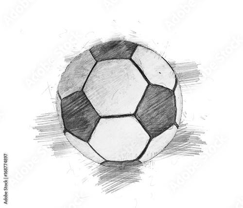 Pencil sketch soccer ball