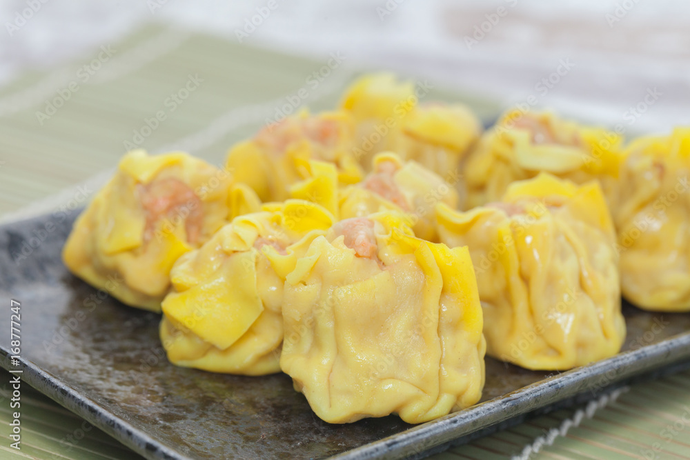 shrimp wonton on plate shrimp wonton on plate