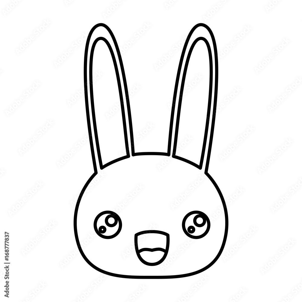 sketch silhouette of kawaii caricature face rabbit cute animal surprised expression sketch silhouette of kawaii caricature face rabbit cute animal surprised expression