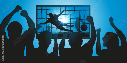 football - TV - supporteur - match - ami - soirée