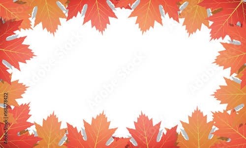 Autumn background. Frame of vector maple leaves. Template for Autumn banner  poster  ad  card.