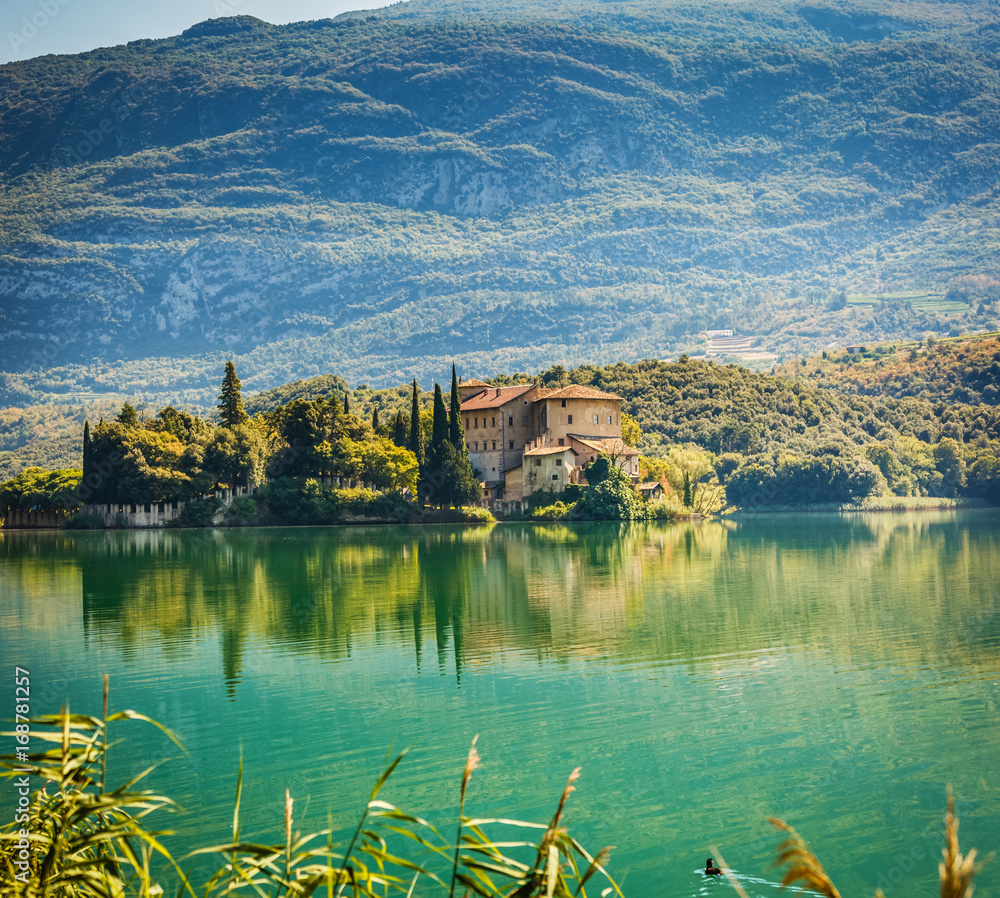 Fototapeta premium Toblino lake with castle