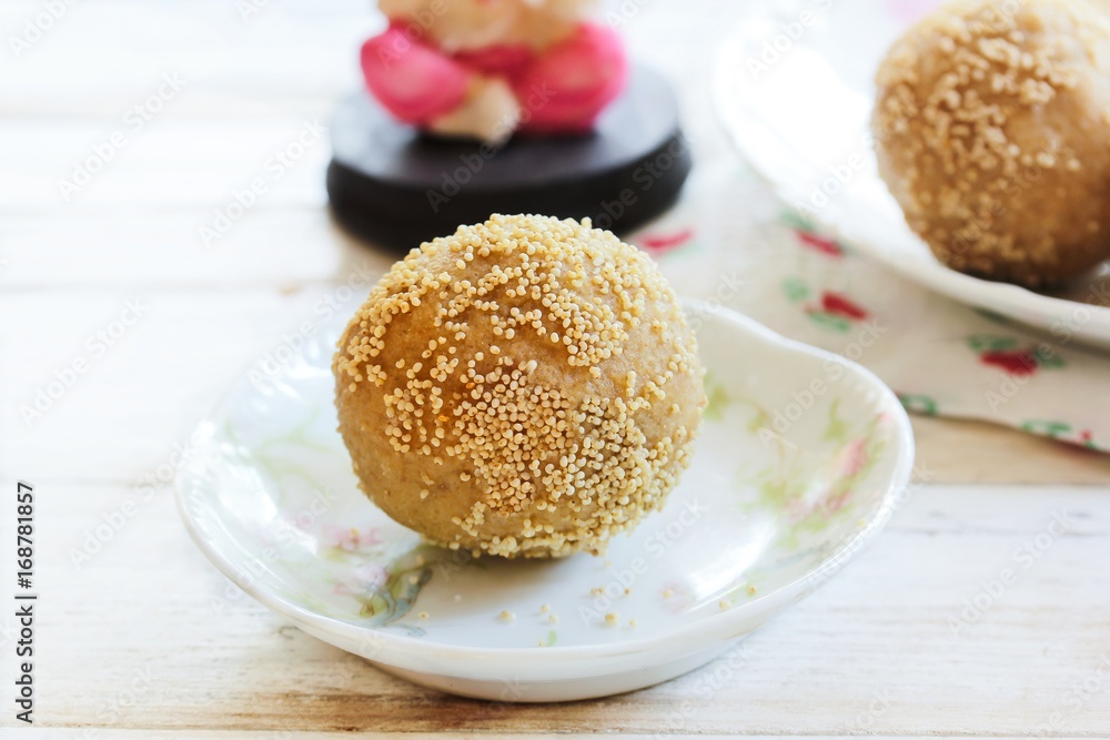 Churma Ladoo / laddu - Indian festival sweets, selective focus Churma Ladoo / laddu - Indian festival sweets, selective focus
