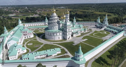 Shooting quadcopter New Jerusalem monastery, Moscow region, Russia