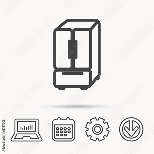 American fridge icon. Refrigerator sign.