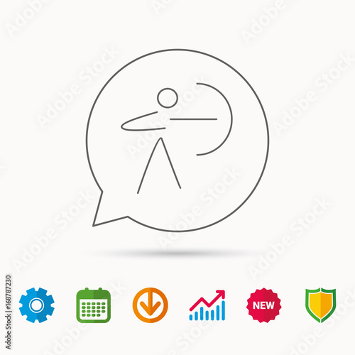 Archery sport icon. Archer with longbow sign.