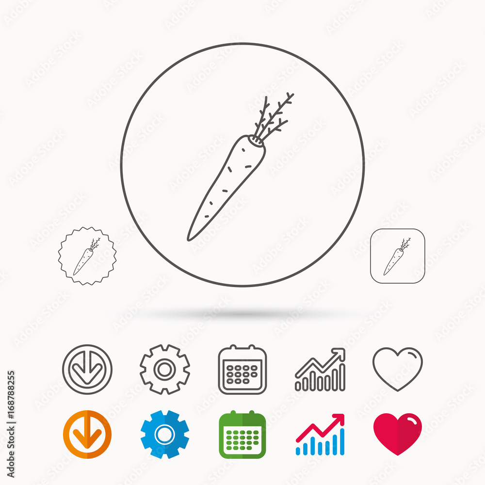 Carrot icon. Vegetarian food sign. Carrot icon. Vegetarian food sign.