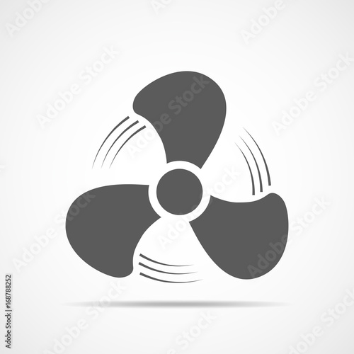 Gray fan icon. Vector illustration.