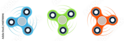 Set Three Colorfull Vector Fidget Spinners
