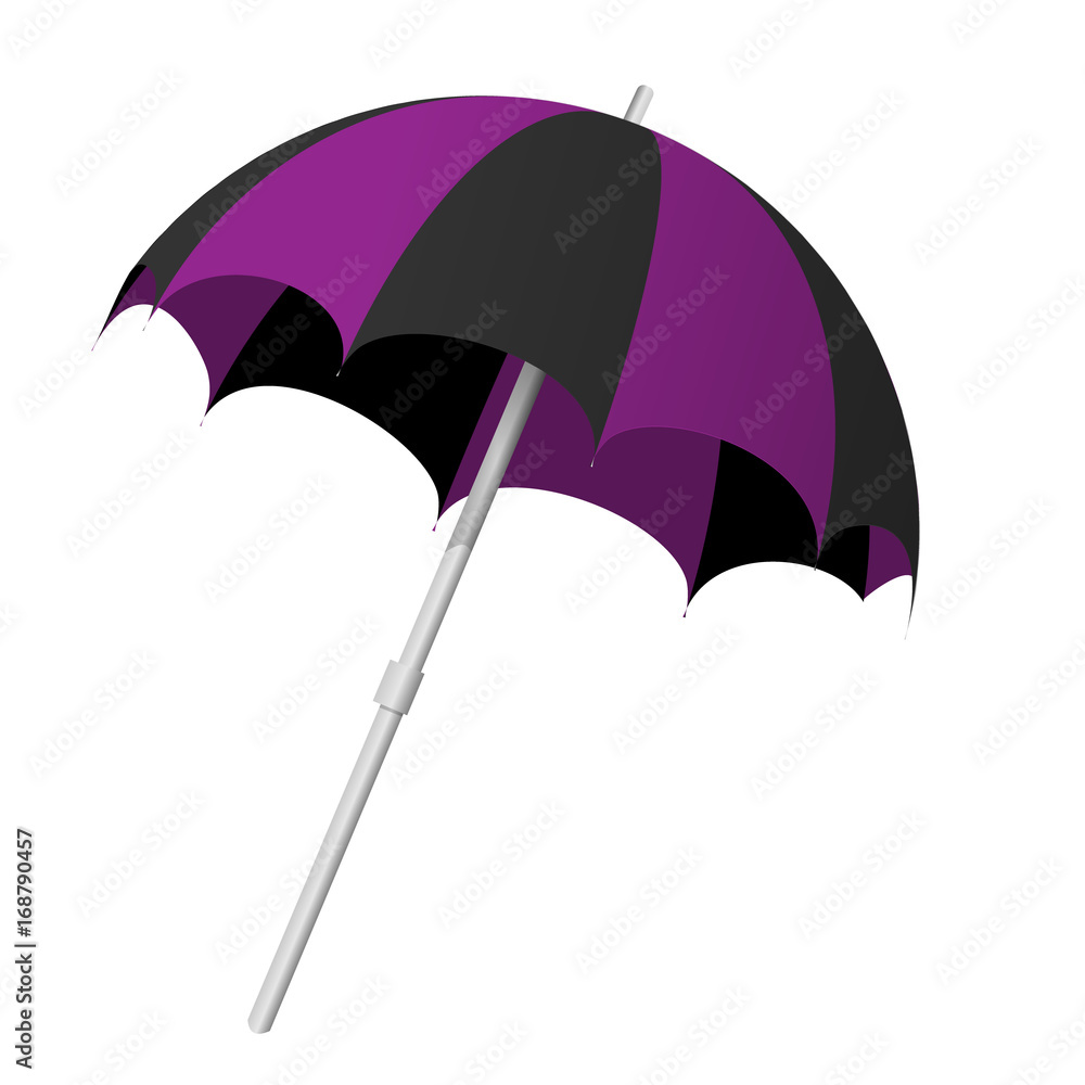 Vector illustration of a beach black and purple umbrella on a transparent background Vector illustration of a beach black and purple umbrella on a transparent background