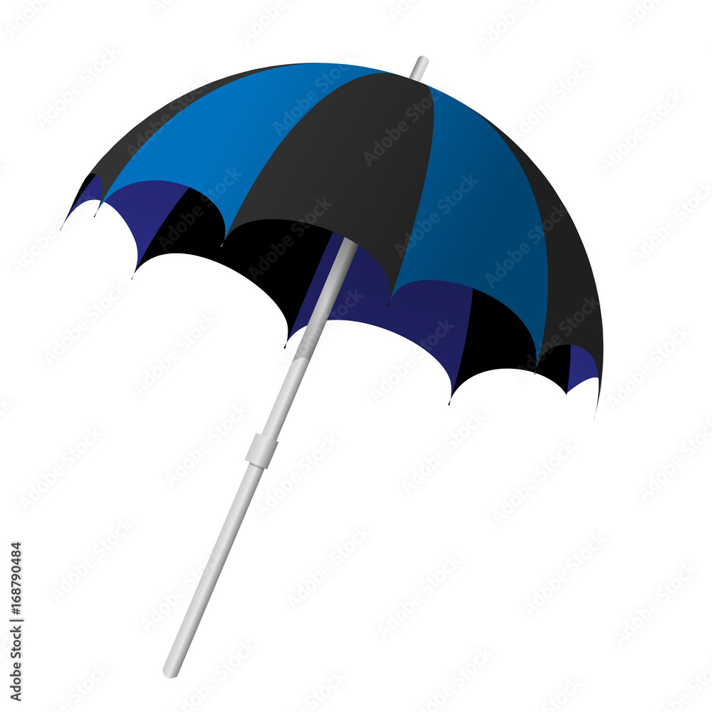 Vector illustration of a beach black and blue umbrella on a transparent background Vector illustration of a beach black and blue umbrella on a transparent background