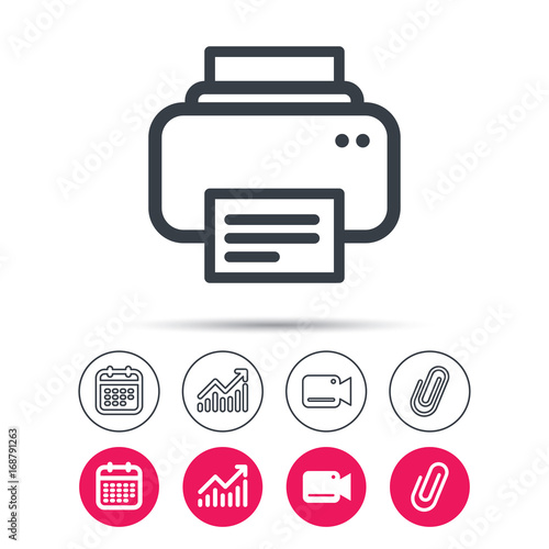 Printer icon. Print documents technology sign.