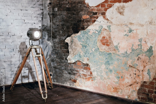 Vintage spotlight in a loft