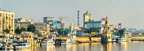 Skyline of Kiev at the Dnieper river in Ukraine