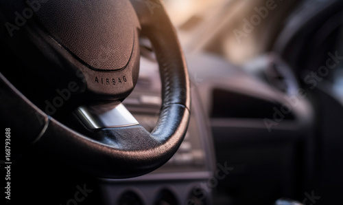 Airbag sign of safety in modern car