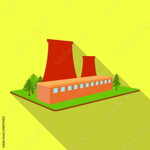 Metallurgical plant. Factory and industry single icon in flat style isometric vector symbol stock illustration web.