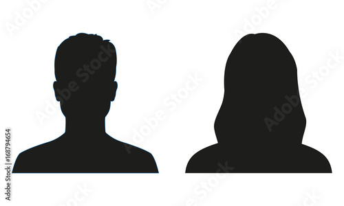 Man and woman silhouette. People avatar profile or icon. Vector illustration. photo