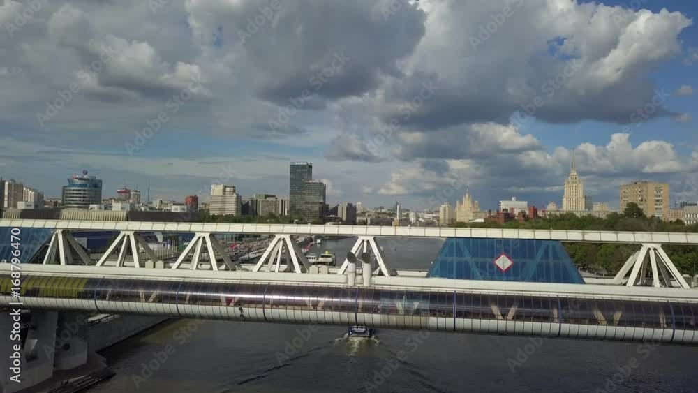 Moscow river aerial view from drone Moscow river aerial view from drone