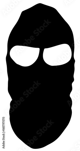 Black mask against white background
