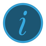 App Icon blau Info kursiv