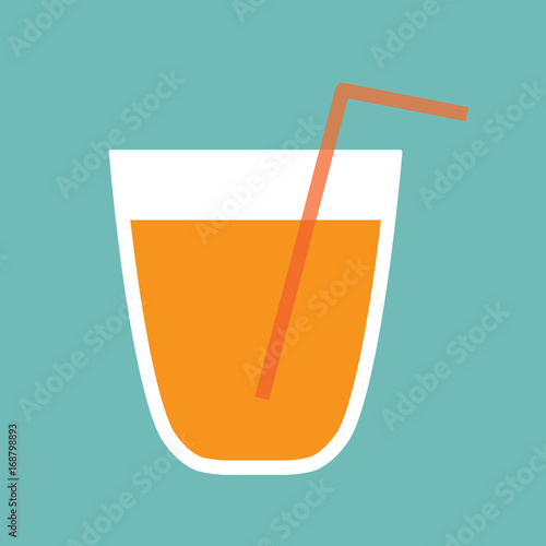 glass with orange juice- vector illustration