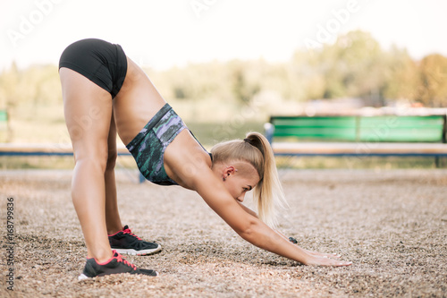 Outdoor stretching workout