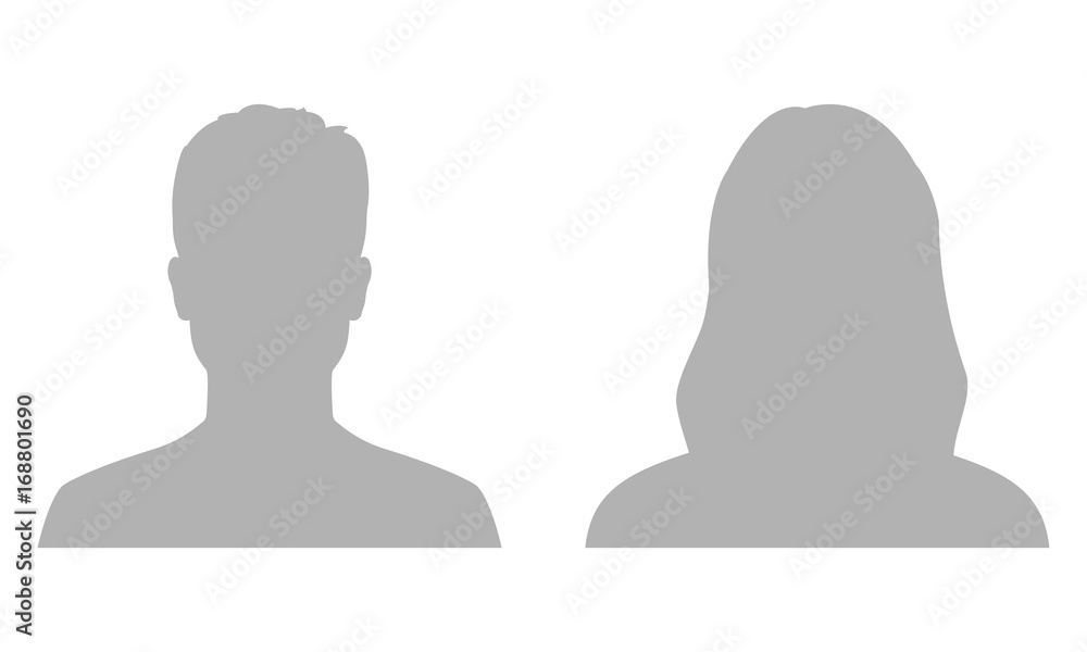 Man and woman avatar profile. Male and Female face silhouette or icon. Vector illustration. - obrazy, fototapety, plakaty 
