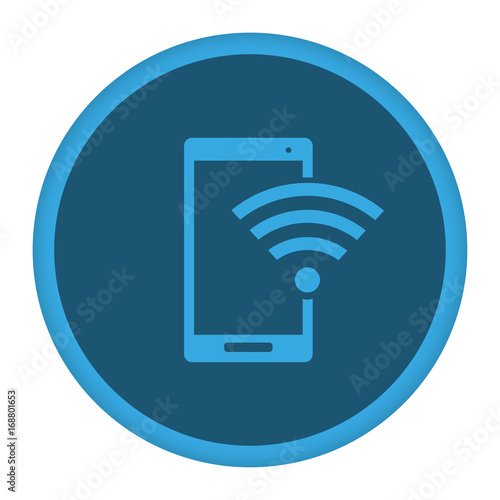 App Icon blau Smartphone WLAN