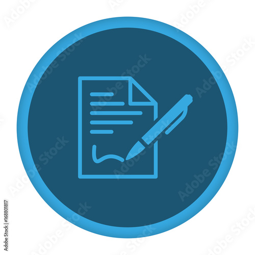 App Icon blau Dokument unterzeichnen