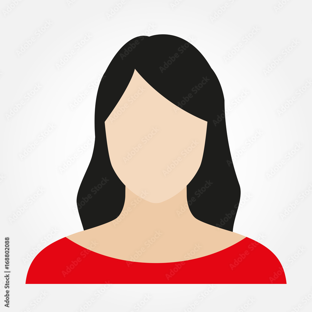 Woman avatar profile. Female face icon. Vector illustration. Stock Vector