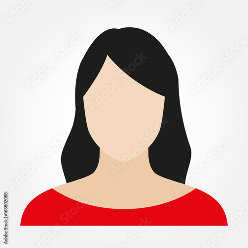 Woman avatar profile. Female face icon. Vector illustration.