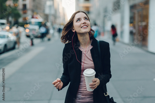 Businesswoman commuting in Manhattan