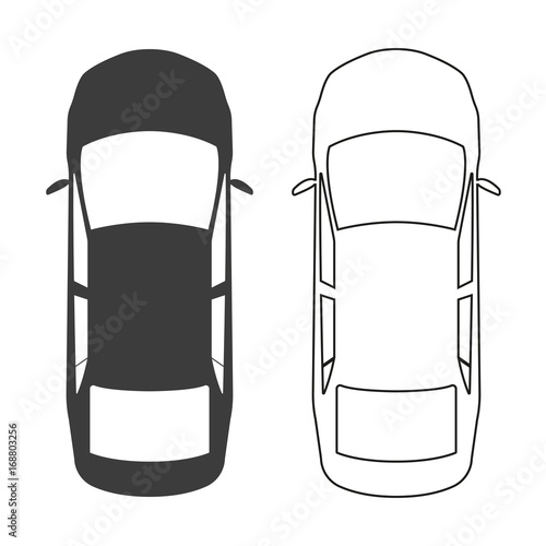 Car icon. Top view. Vector illustration.