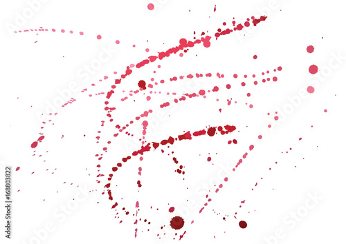 Vector red splashes and stains of paint