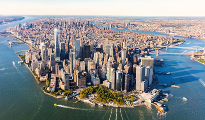 Fototapete Luftbild Luftaufnahme von Lower Manhattan New York  © Tierney