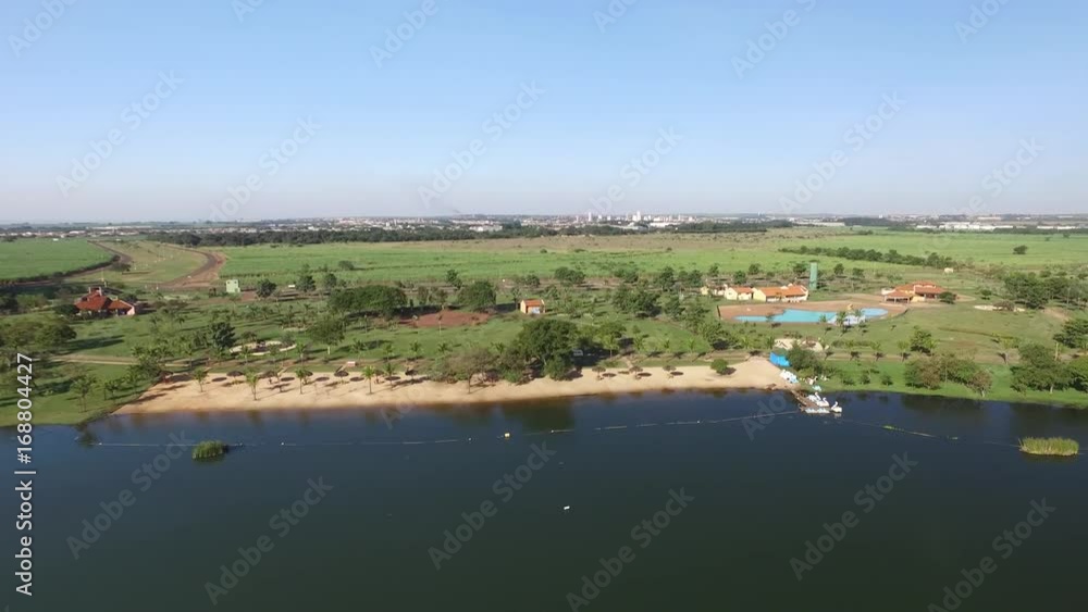 Aerial view of the Ecological Park in Sertozinho city, Sao Paulo, Brazil Aerial view of the Ecological Park in Sertozinho city, Sao Paulo, Brazil