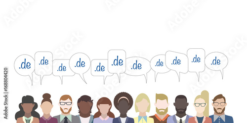 Leute mit Sprechblasen - de Domain URL