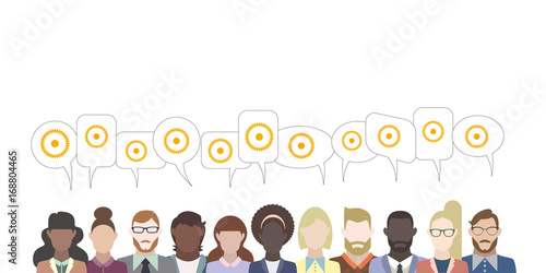 Leute mit Sprechblasen - Zahnrad Technik