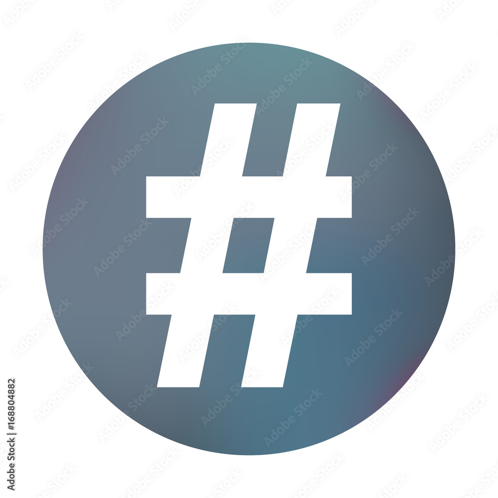 Obraz premium Farbiger Button - Hashtag dick