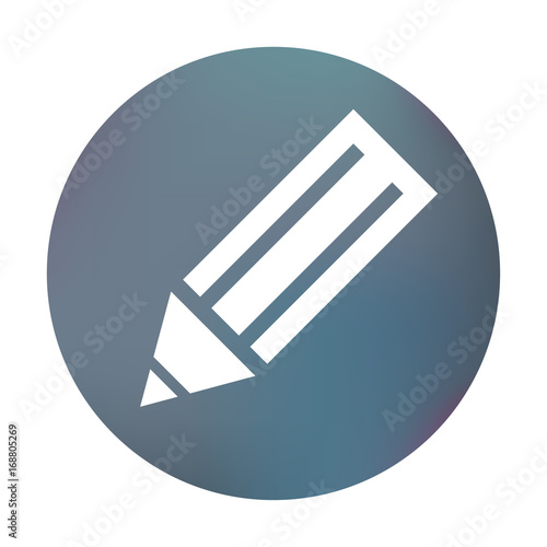 Farbiger Button - schräger Bleistift
