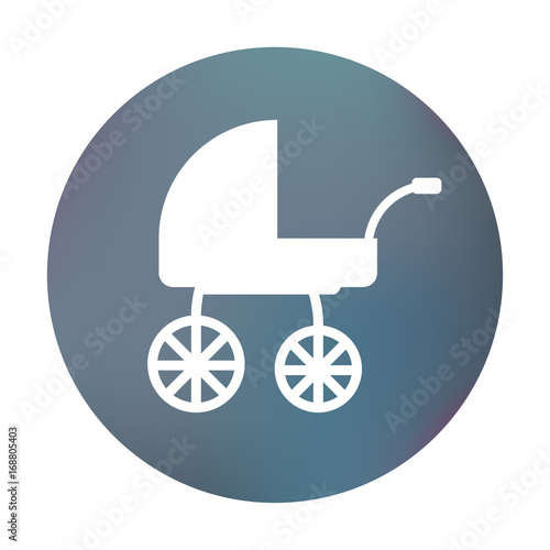 Farbiger Button - einfacher Kinderwagen