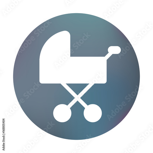 Farbiger Button - Kinderwagen mit gekreuzten Achsen